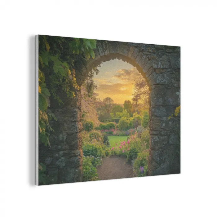 Poort - Planten - Zonsondergang PET vilt klein -3d