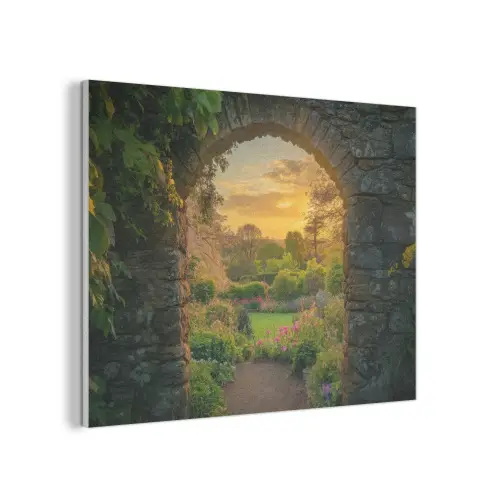 Poort - Planten - Zonsondergang PET vilt klein -3d
