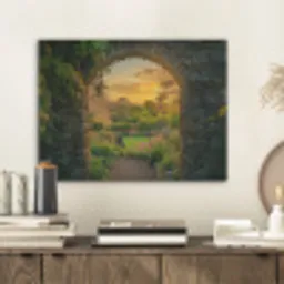 Poort - Planten - Zonsondergang PET vilt klein -sfeer1