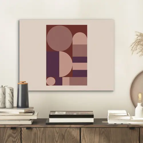 Geometrisch - Cirkels - Rood PET vilt klein -sfeer1