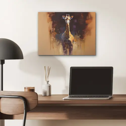 Giraf - Bruin - Abstract - Geschilderd PET vilt klein -sfeer5