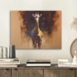 Giraf - Bruin - Abstract - Geschilderd PET vilt klein -sfeer1