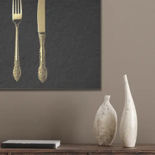 Goud - Vork - Mes PET vilt klein -sfeer6_closeup