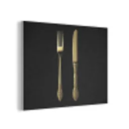 Goud - Vork - Mes PET vilt klein -3d