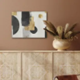 Goud - Rechthoeken - Cirkels - Abstract PET vilt klein -sfeer4
