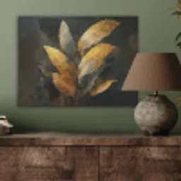 Gouden Bladcompositie – Botanische Luxe PET vilt klein -sfeer2