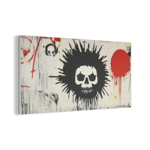 Graffiti - Schedel - Abstract - Rood PET vilt middel -3d