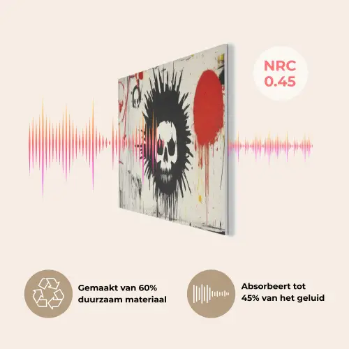 Graffiti - Schedel - Abstract - Rood PET vilt middel -USP_NL
