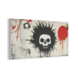 Graffiti - Schedel - Abstract - Rood PET vilt middel -3d