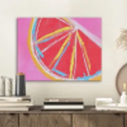 Grapefruit - Geschilderd - Roze - Strepen PET vilt klein -sfeer1