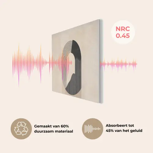 Grafisch gebogen motief - Beige PET vilt klein -USP_NL