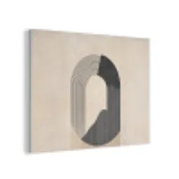 Grafisch gebogen motief - Beige PET vilt klein -3d