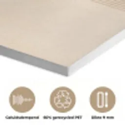 Grafisch gebogen motief - Beige PET vilt klein -closeup_NL