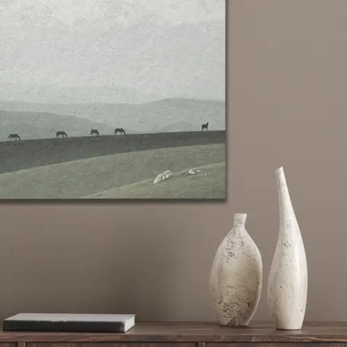 Grijs - Berg - Paarden PET vilt klein -sfeer6_closeup