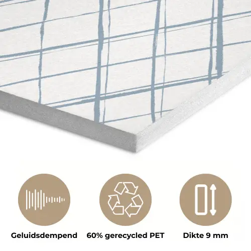 Raster - Blauw - Patroon PET vilt klein 837 -closeup_NL
