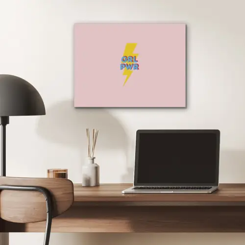 Grl pwr - Bliksem - Roze PET vilt klein -sfeer5