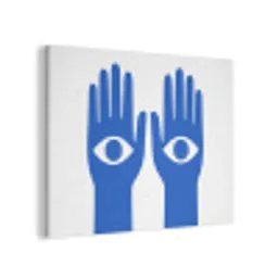 Handen - Twee - Ogen - Blauw PET vilt klein -3d