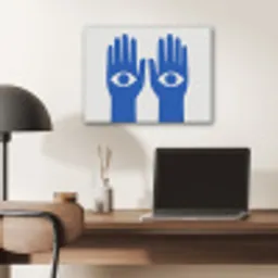 Handen - Twee - Ogen - Blauw PET vilt klein -sfeer5