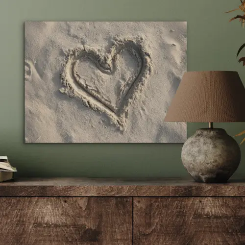 Hartvorm - Getekend - Beige - Zand PET vilt klein -sfeer2