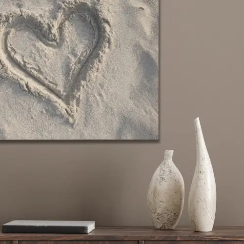 Hartvorm - Getekend - Beige - Zand PET vilt klein -sfeer6_closeup