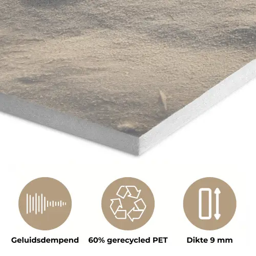 Hartvorm - Getekend - Beige - Zand PET vilt klein -closeup_NL