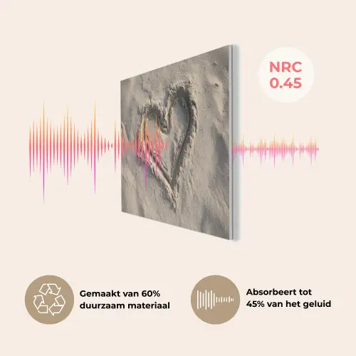 Hartvorm - Getekend - Beige - Zand PET vilt klein -USP_NL
