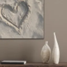 Hartvorm - Getekend - Beige - Zand PET vilt klein -sfeer6_closeup