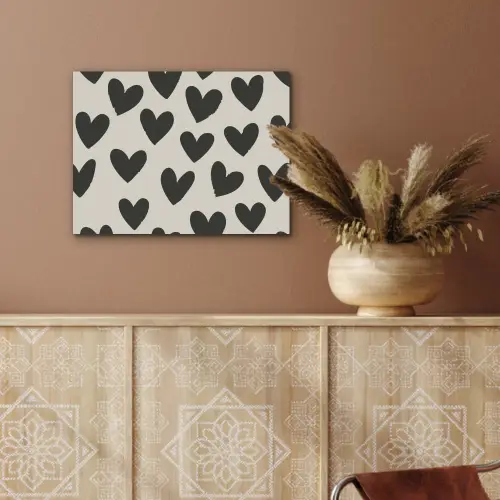 Hartjes - Zwart - Beige PET vilt klein -sfeer4