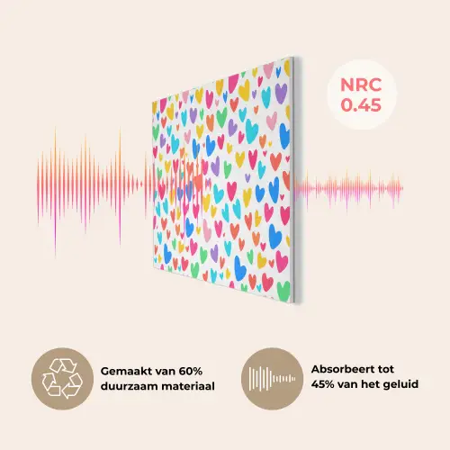 Hartjes - Kleurrijk - Patroon - Levendig PET vilt klein -USP_NL