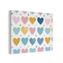 Hartjes - Pastel - Kleurcontrast - Handgetekend PET vilt klein -3d