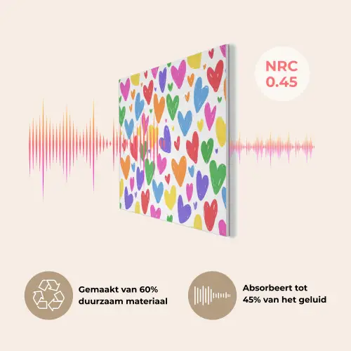 Hartjes - Krasserige textuur - Kleurrijk - Expressief PET vilt klein -USP_NL