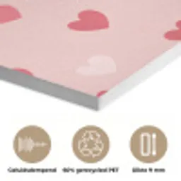 Hartjes - Patroon - Roze - Eenvoudig PET vilt klein -closeup_NL