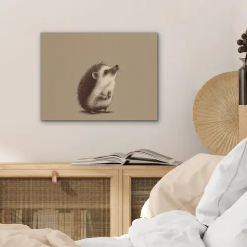 Egel - Snuitje - Bruin - Stekels PET vilt klein -sfeer3