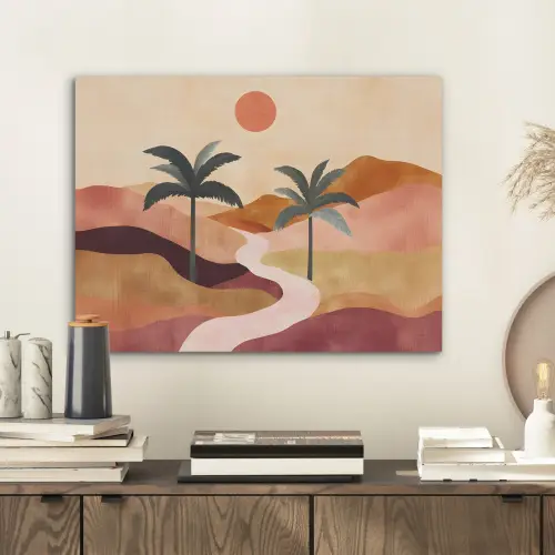 Heuvels - Palmbomen - Abstract PET vilt klein -sfeer1