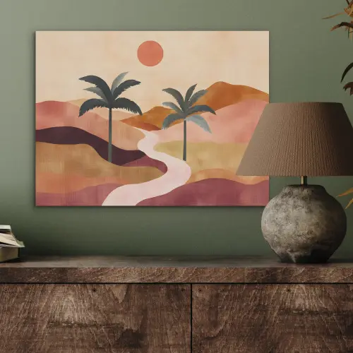 Heuvels - Palmbomen - Abstract PET vilt klein -sfeer2