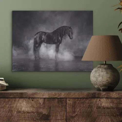 Paard - Magisch - Zwart PET vilt klein -sfeer2