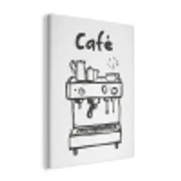 Illustratie - Café - Koffiemachine - Kopjes PET vilt klein -3d