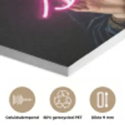 Ironisch - Tekst - Neon PET vilt klein -closeup_NL