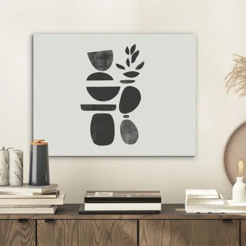 Japandi - Zwart - Abstract PET vilt klein -sfeer1