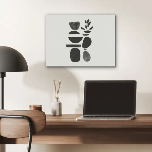 Japandi - Zwart - Abstract PET vilt klein -sfeer5