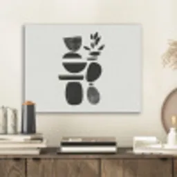 Japandi - Zwart - Abstract PET vilt klein -sfeer1