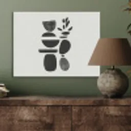 Japandi - Zwart - Abstract PET vilt klein -sfeer2