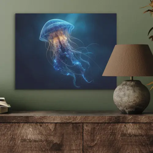 Kwal - Lichtgevend - Tentakels - Blauw PET vilt klein -sfeer2