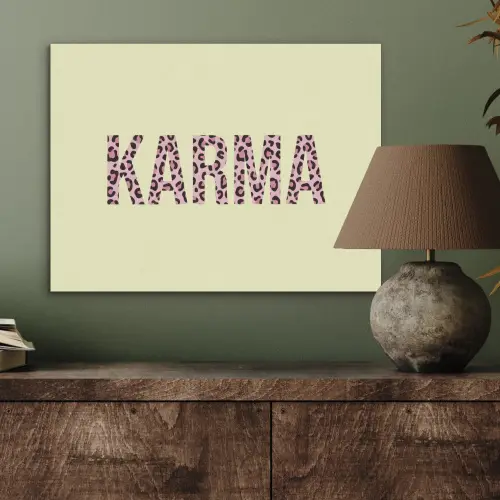 Karma - Luipaardprint - Geel PET vilt klein -sfeer2