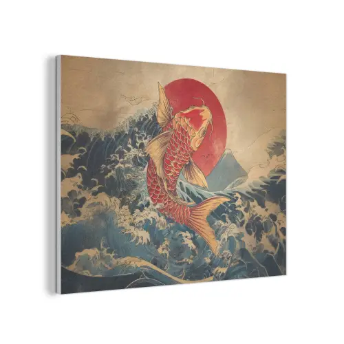 Koi - Zee - Golven - Zon PET vilt klein -3d