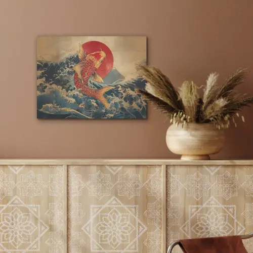 Koi - Zee - Golven - Zon PET vilt klein -sfeer4