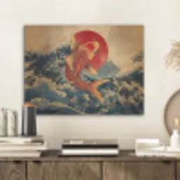 Koi - Zee - Golven - Zon PET vilt klein -sfeer1