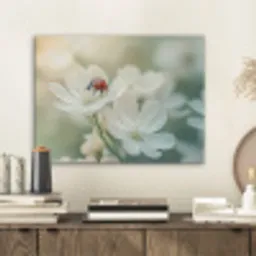 Lieveheersbeestje - Bloemen - Wit PET vilt klein -sfeer1