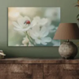 Lieveheersbeestje - Bloemen - Wit PET vilt klein -sfeer2