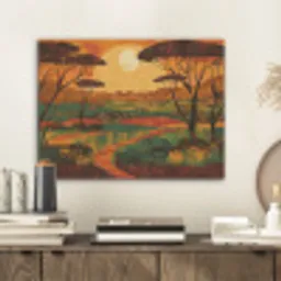 Landschap - Afrikaans - Zon PET vilt klein -sfeer1